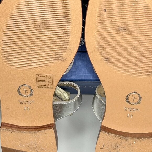 Sarah Flint Grear Silvery Gold Calf Sandals - Picture 7 of 8